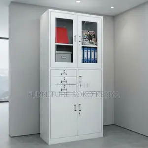 Office Cabinets: 2-Door Upper Steel Frame Cabinet With Safe