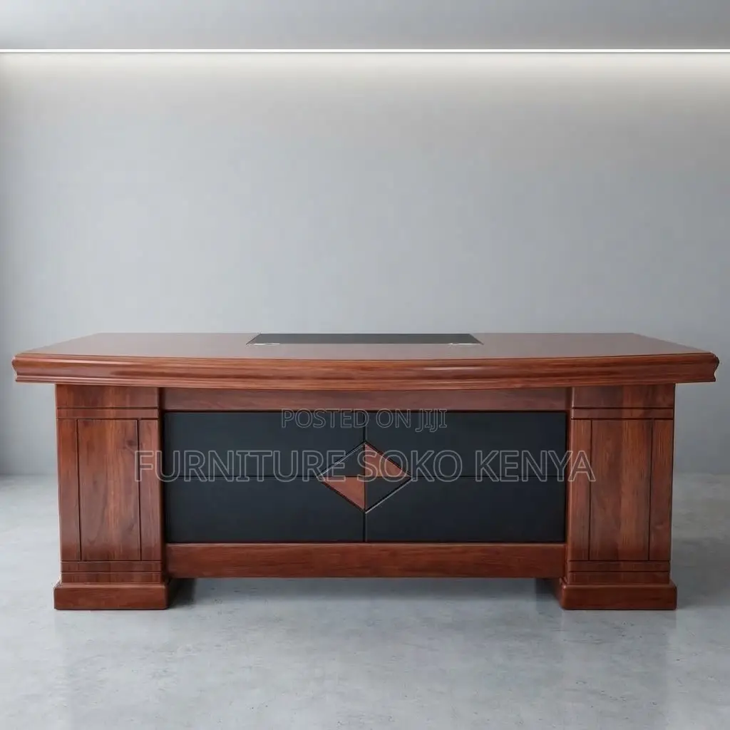 Office Desk; 1.6 Meters Executive L-Shaped Office Mahogany Desk