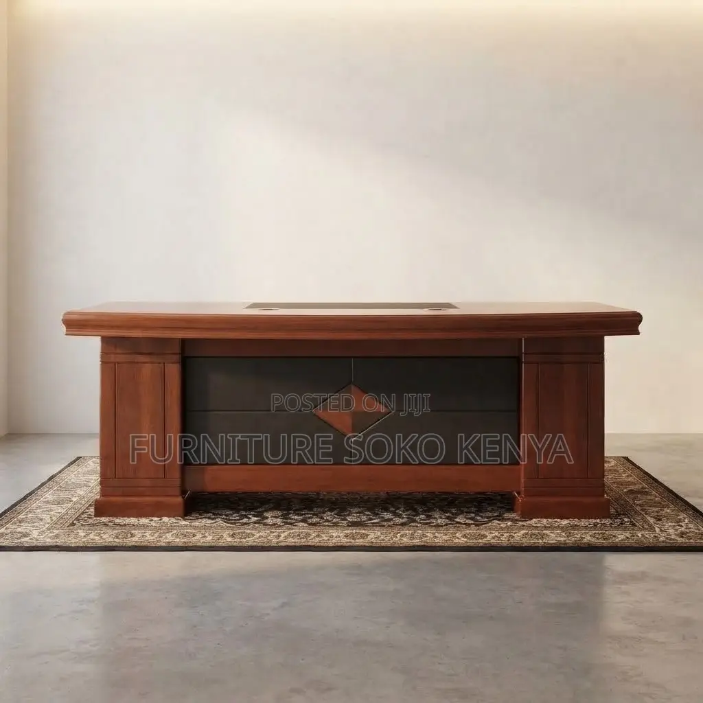 Office Desk; 1.6 Meters Executive L-Shaped Office Mahogany Desk