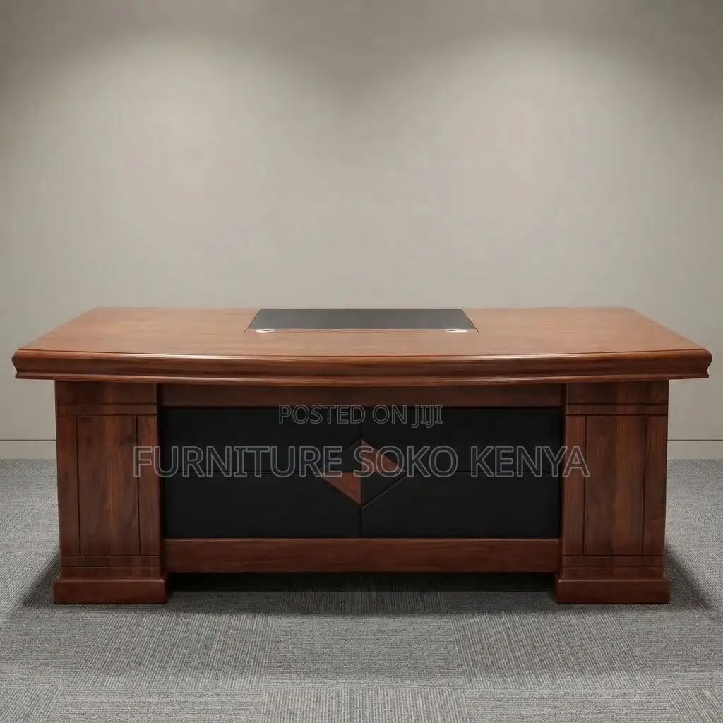 Office Desk; 1.6 Meters Executive L-Shaped Office Mahogany Desk
