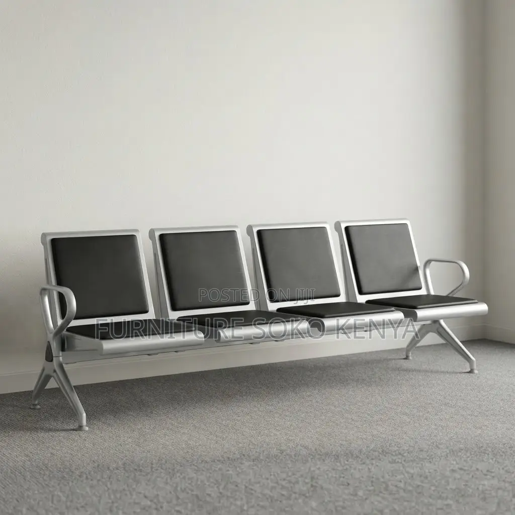 Office Bench; 4-Seater Heavy Duty Non-Padded Visitor's Bench