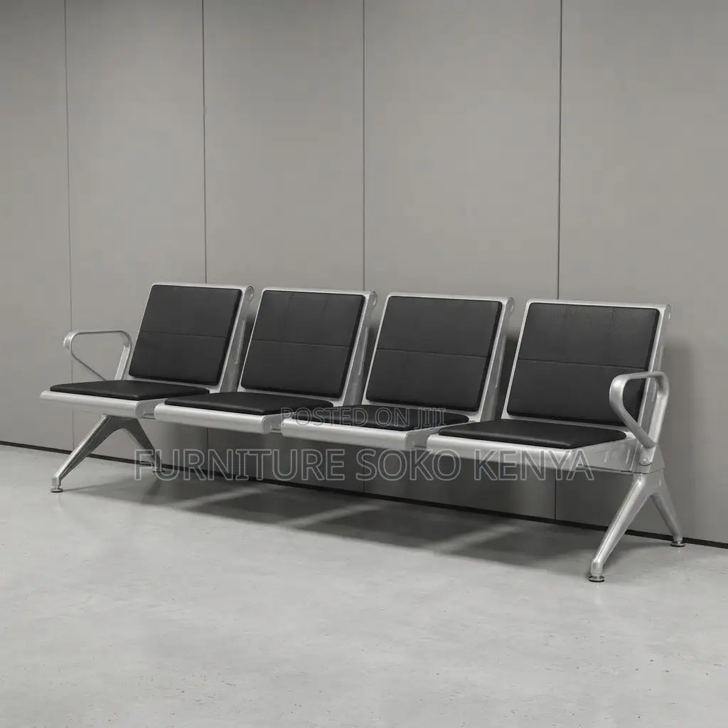 Office Bench; 4-Seater Heavy Duty Non-Padded Visitor's Bench