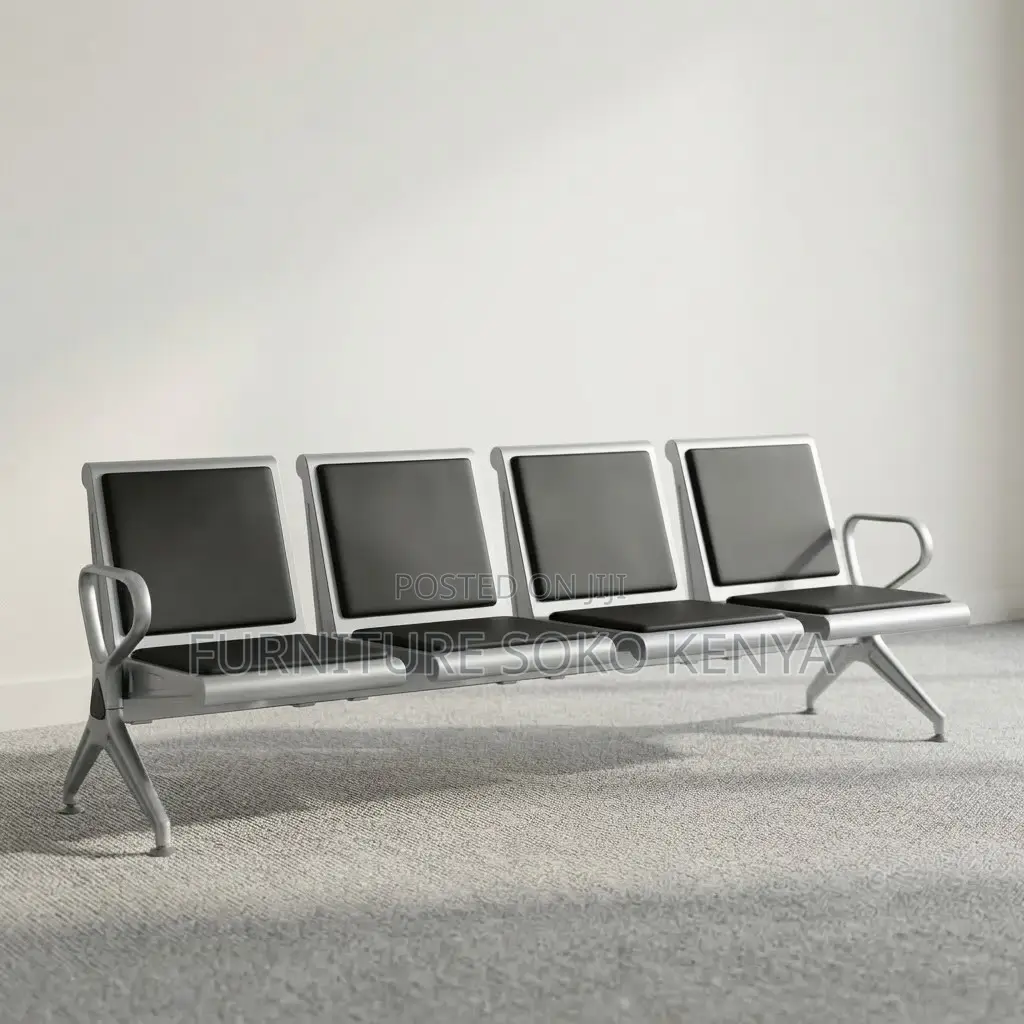 Office Bench; 4-Seater Heavy Duty Non-Padded Visitor's Bench