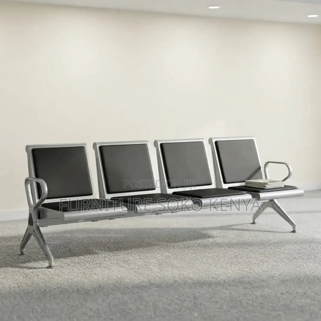 Office Bench; 4-Seater Heavy Duty Non-Padded Visitor's Bench