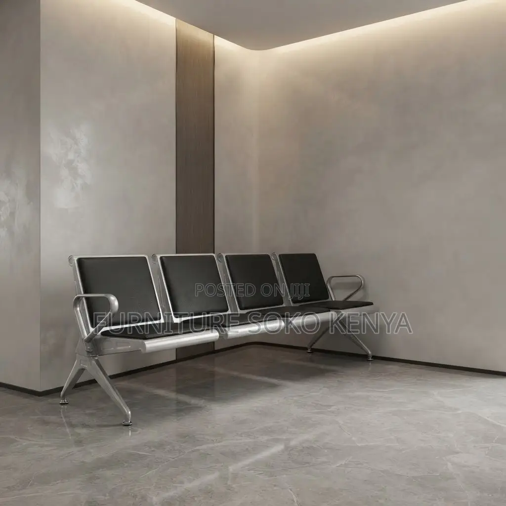 Office Bench; 4-Seater Heavy Duty Non-Padded Visitor's Bench