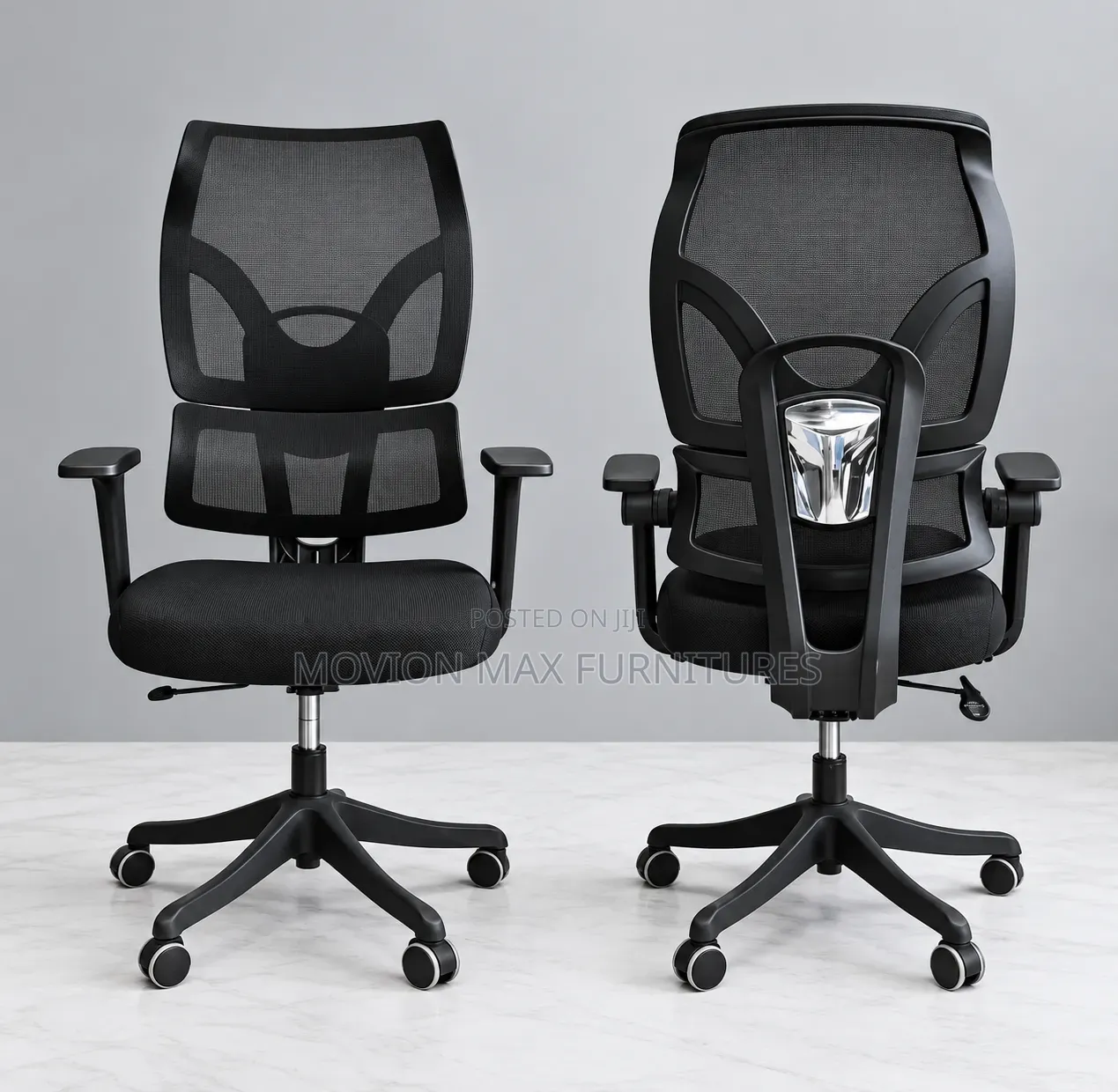 Ergonomic Mesh Office Chair With Adjustable Back Support and Armrests