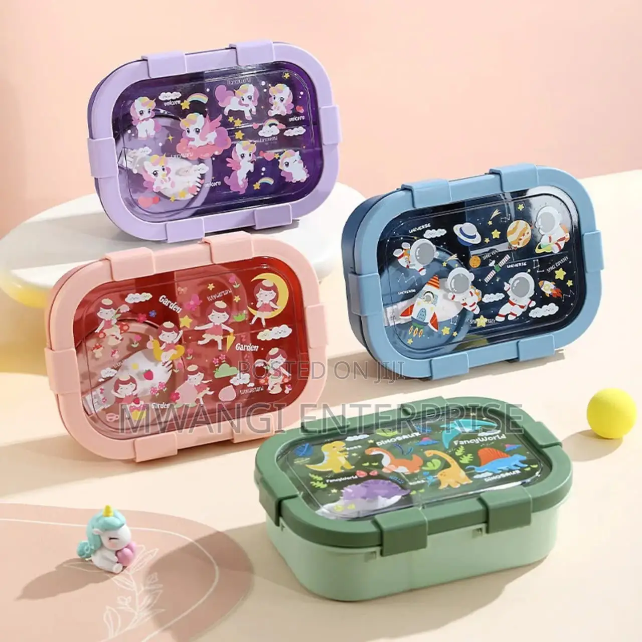 4-Compartment Bento Lunch Box With Spoon