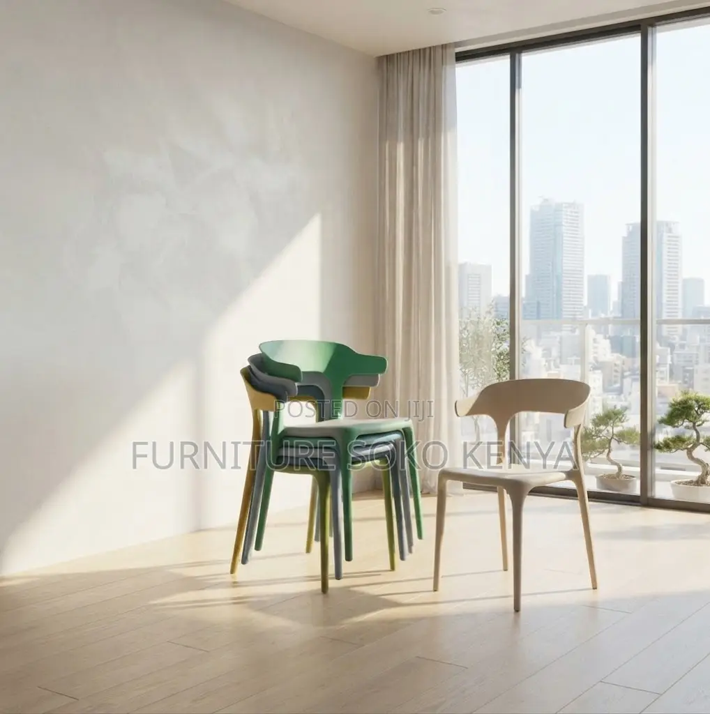 Home Chair; Space Plastic Dining Chair for Compact Homes