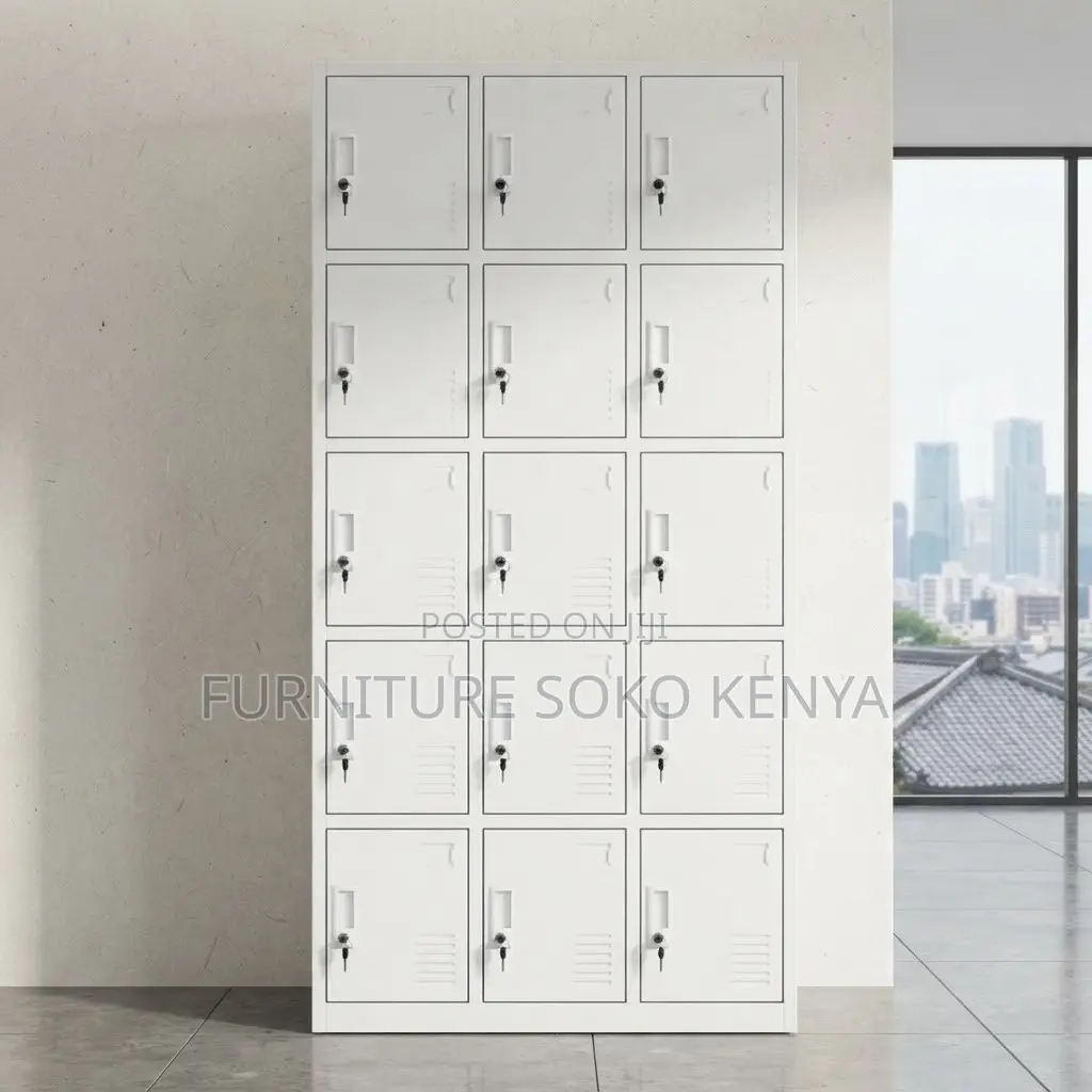 Office Cabinet; 15 Door Standard Gauge Metallic Locker Cabinet