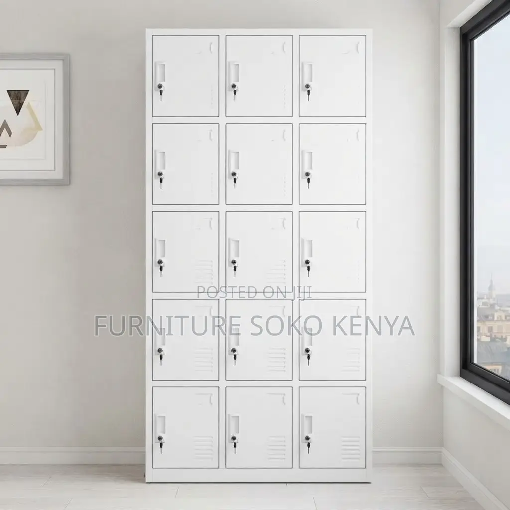 Office Cabinet; 15 Door Standard Gauge Metallic Locker Cabinet