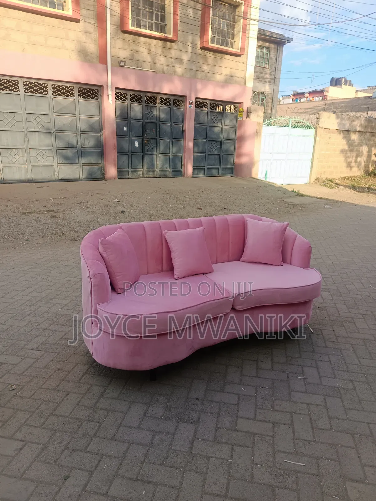 Pink Sofa or Waiting Sofa, 3 Seater 