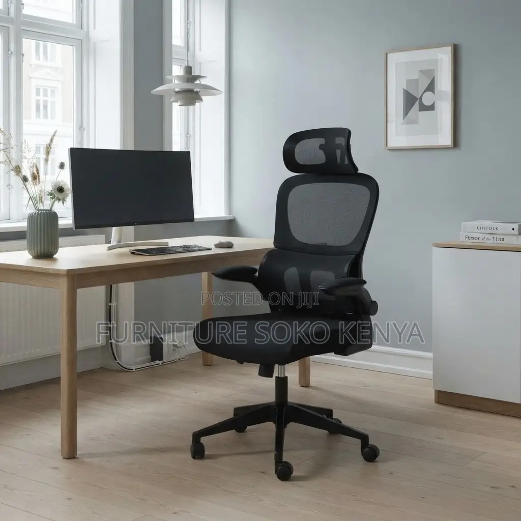 Office Chairs; Ergonomic Posture Support Black Chair.