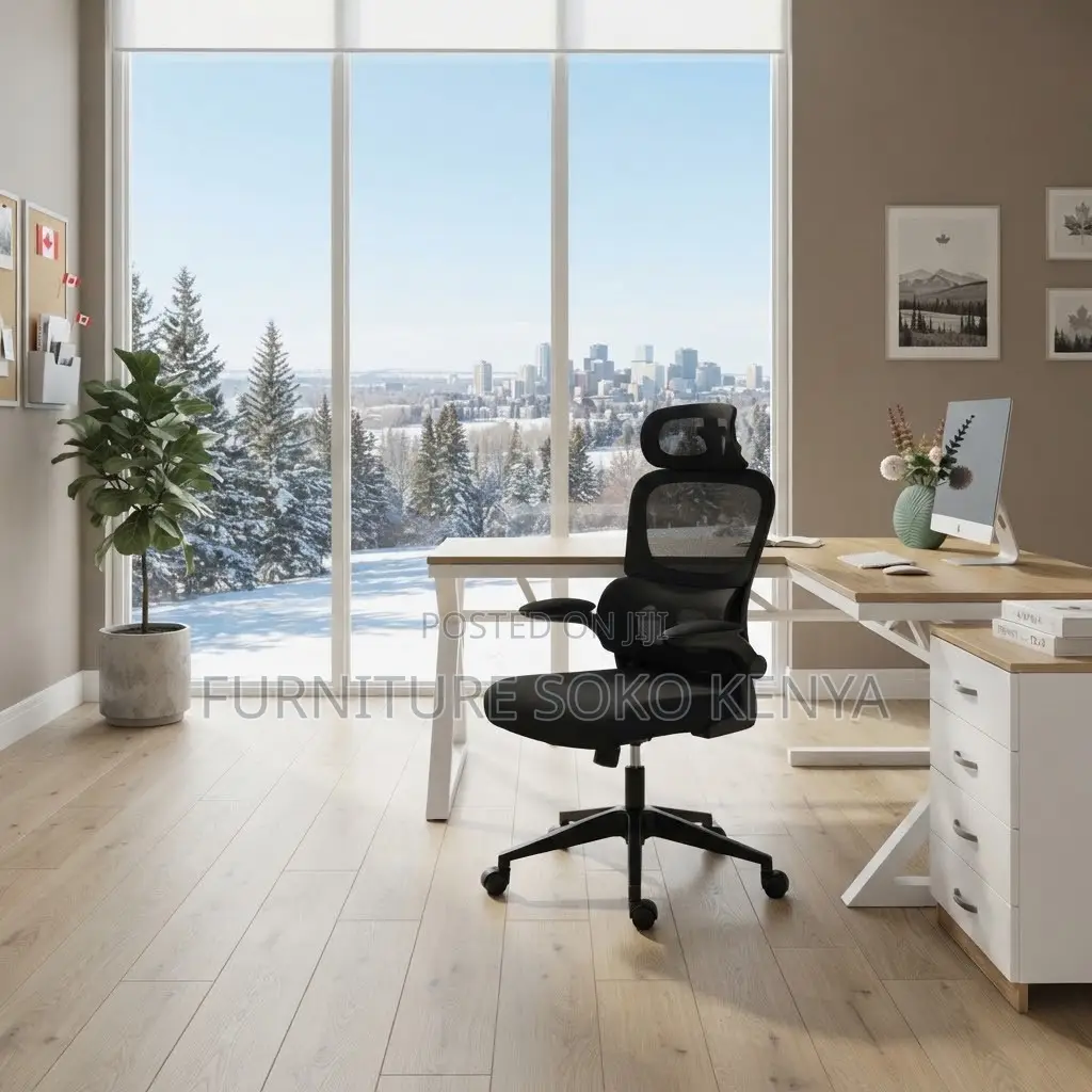 Office Chairs; Ergonomic Posture Support Black Chair.