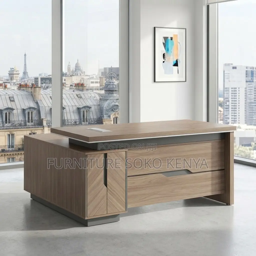 Office Desk; Solid Pure Wood Director's L-Shaped Desk --1800mm