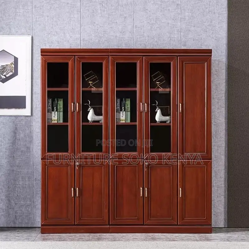 Office Cabinet : Multi-Section Wooden Office Storage Cabinet