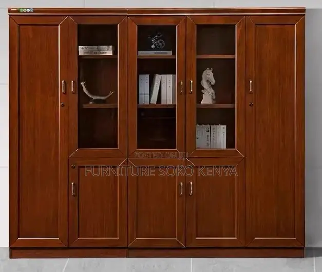 Office Cabinet : Multi-Section Wooden Office Storage Cabinet