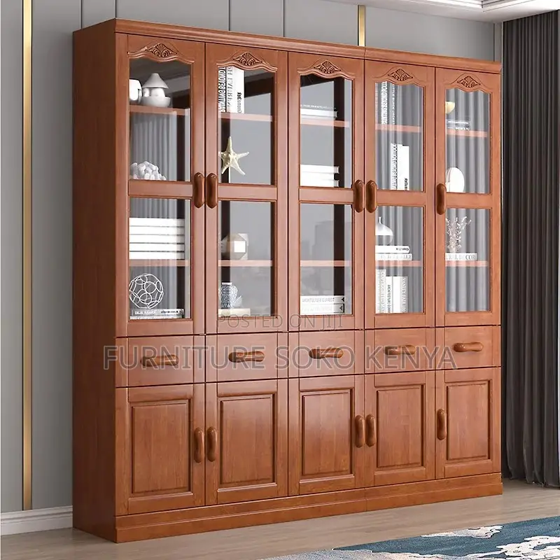 Office Cabinet : Multi-Section Wooden Office Storage Cabinet