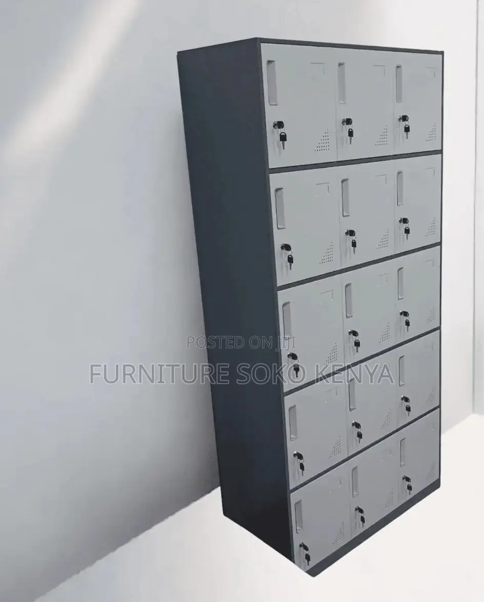 Storage Cabinet : 15-Door Steel Locker Cabinet