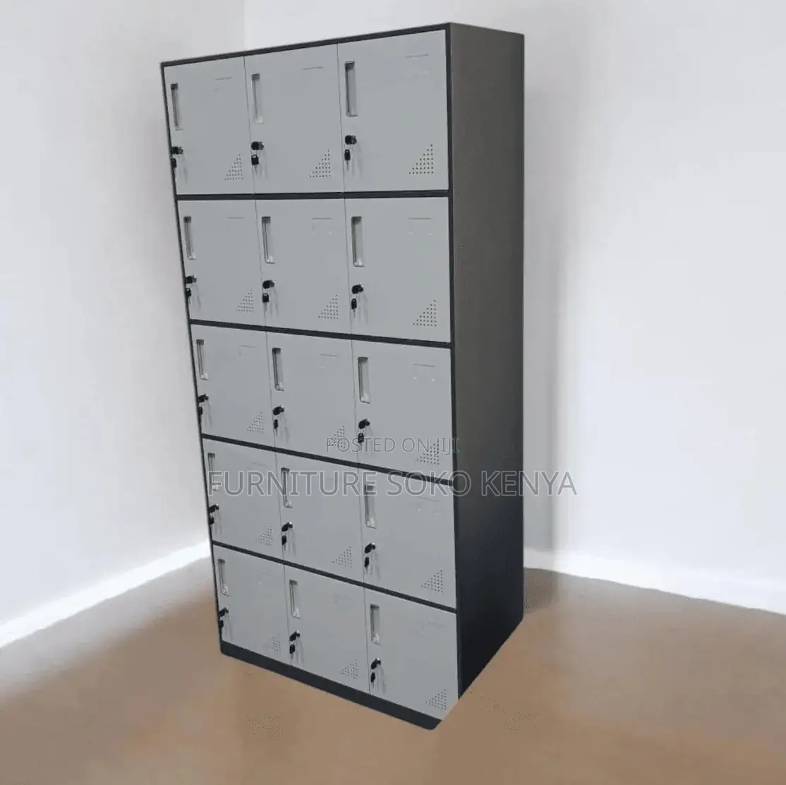 Storage Cabinet : 15-Door Steel Locker Cabinet