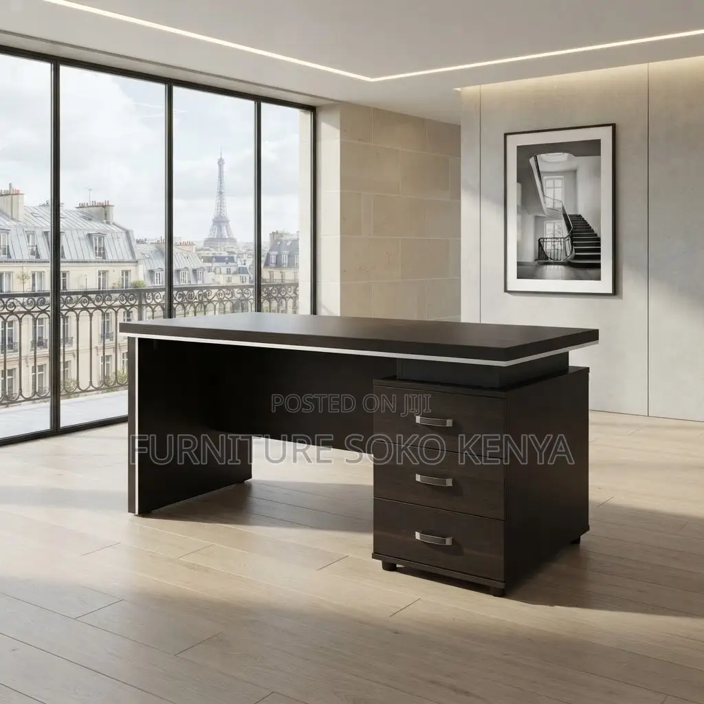 Office Desk; 1400MM Executive Office Desk With Fixed Drawers