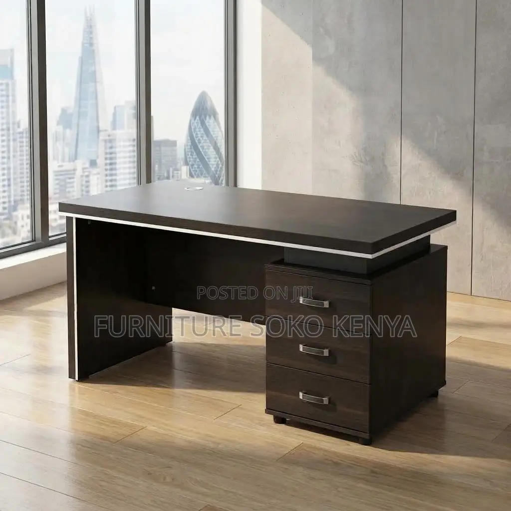 Office Desk; 1400MM Executive Office Desk With Fixed Drawers
