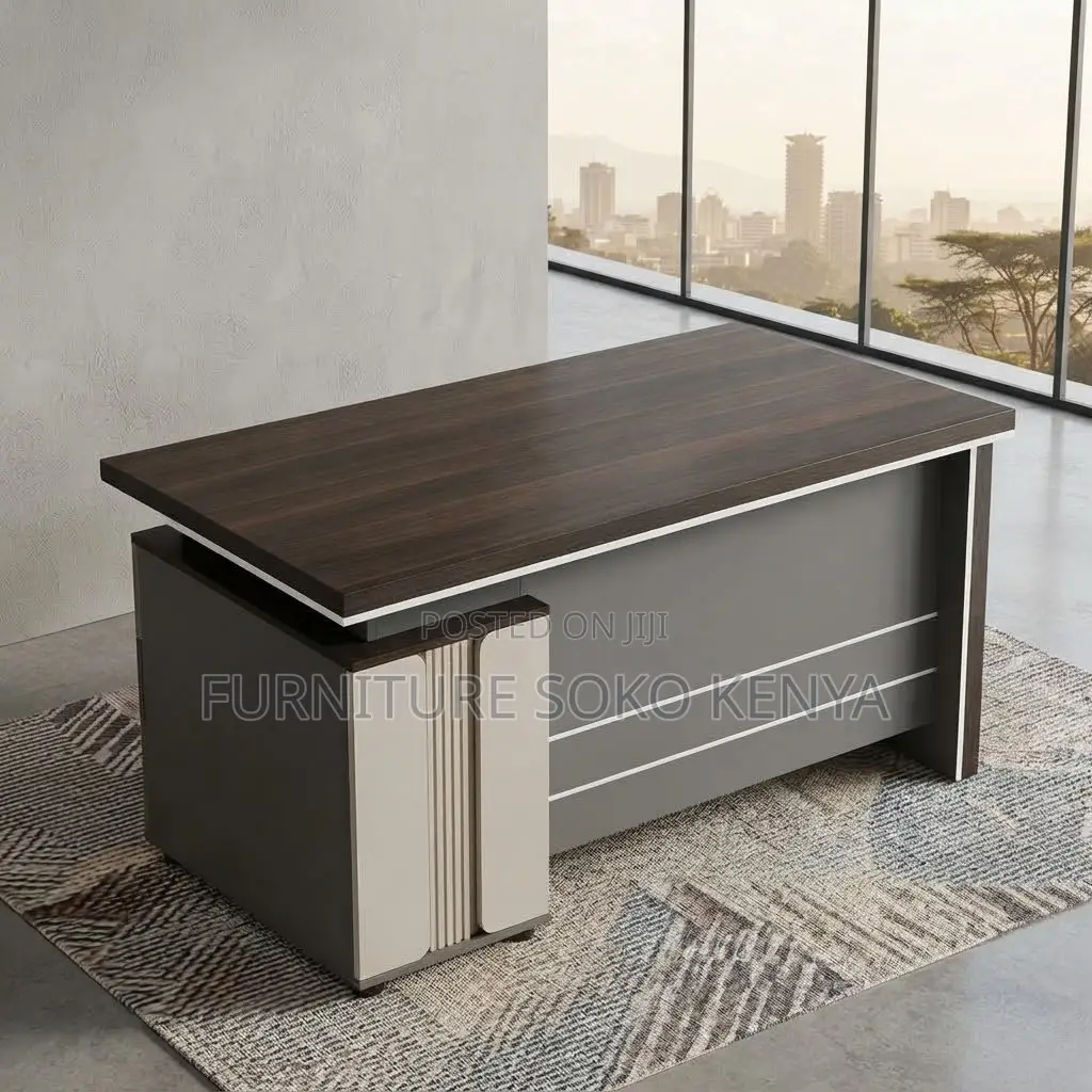 Office Desk; 1400MM Executive Office Desk With Fixed Drawers