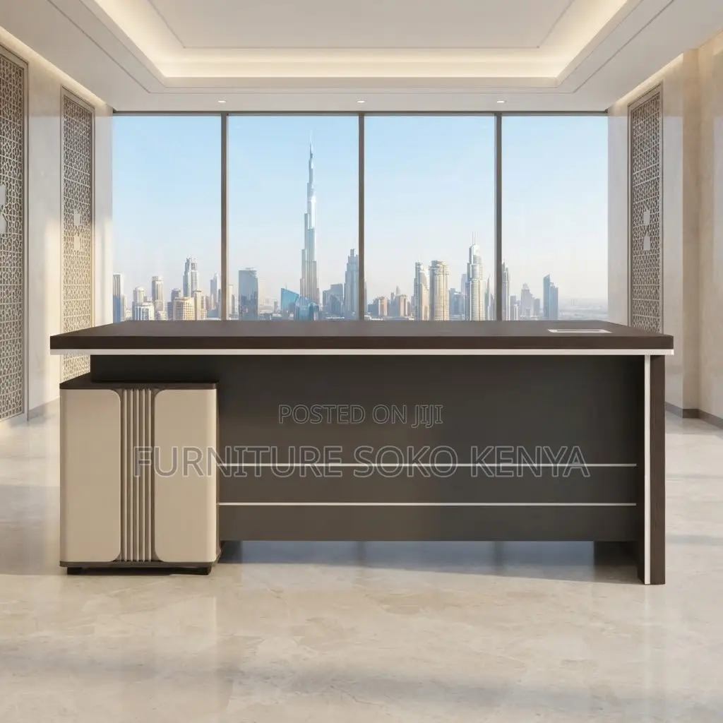 Office Desk; 1400MM Executive Office Desk With Fixed Drawers