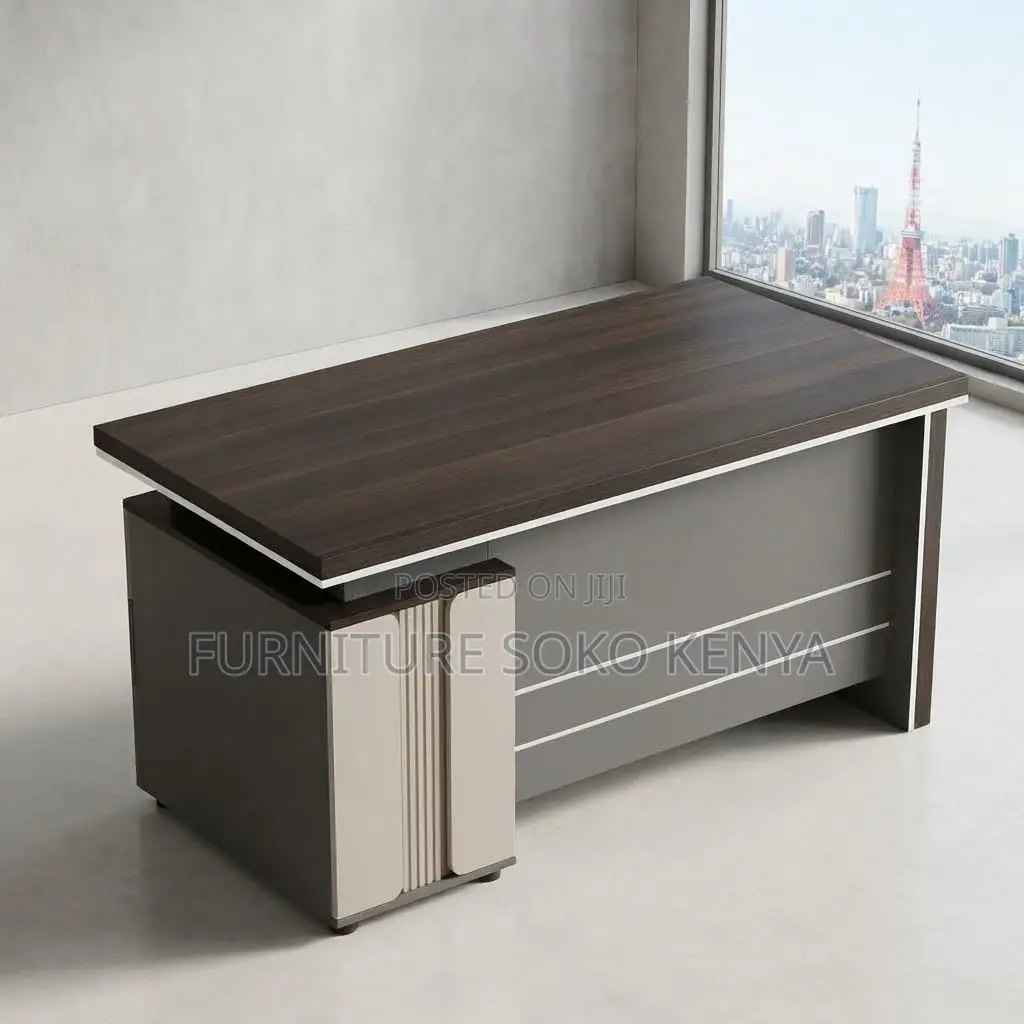 Office Desk; 1400MM Executive Office Desk With Fixed Drawers