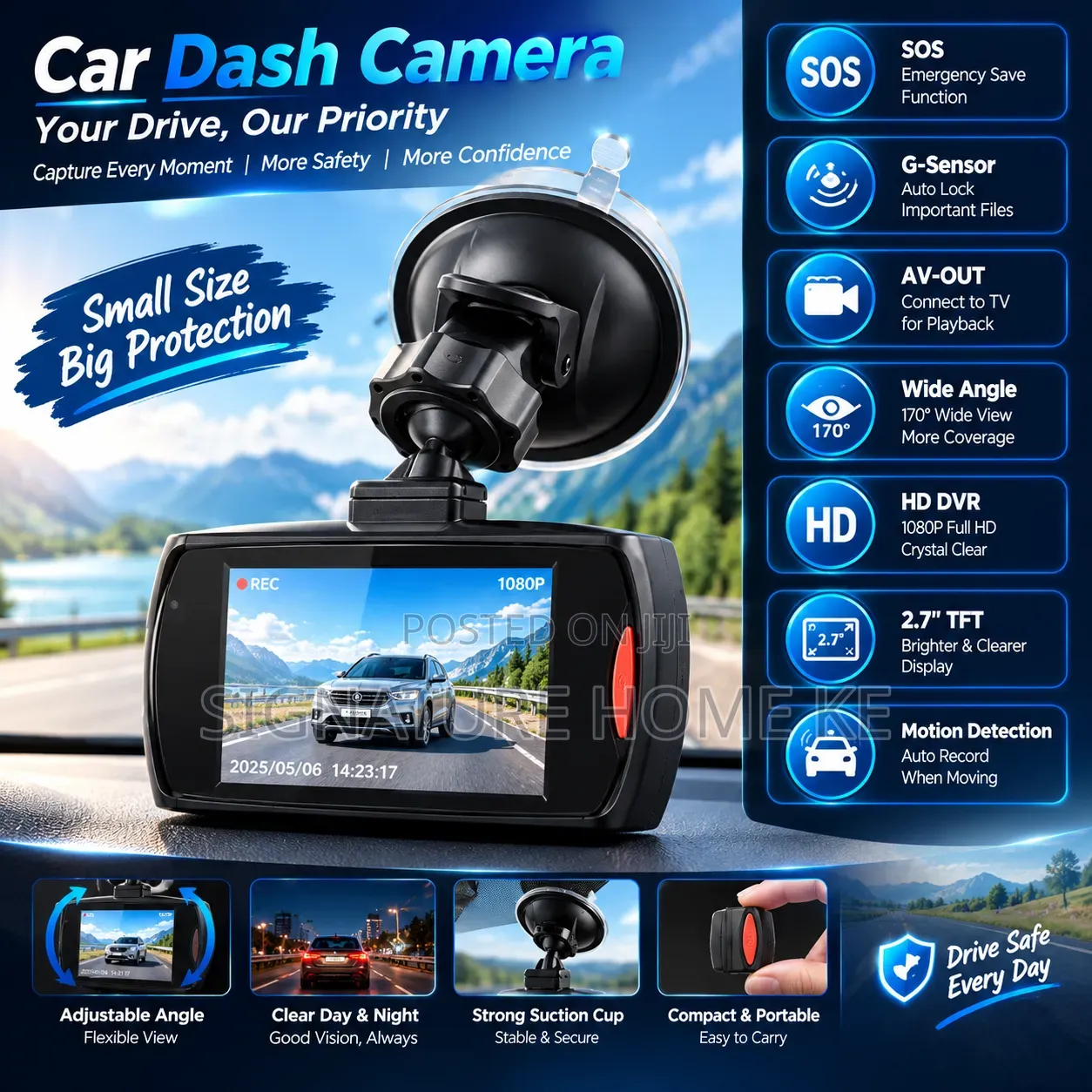 1080P Dash Cam for Cars Mini Camera