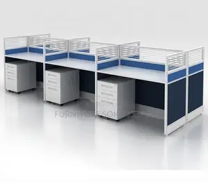 Office Cubicle : 6-Way Modular Office Workstation