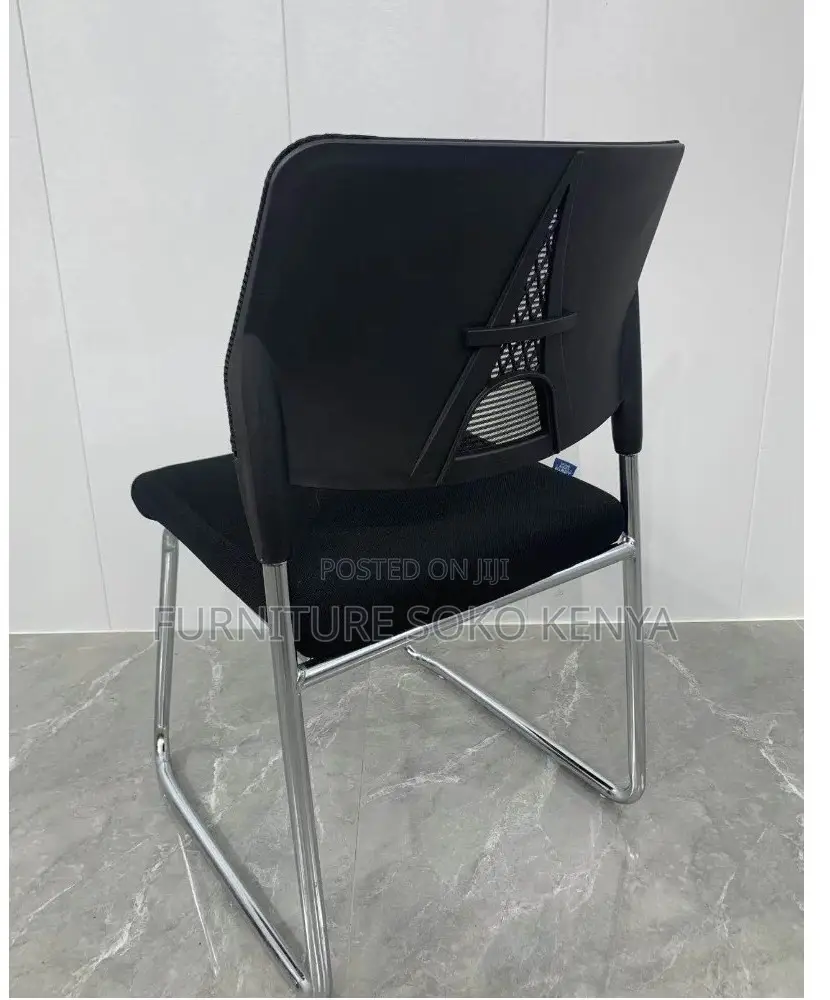 Office Chair : Black Mesh & Fabric Office Guest Chair