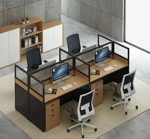 Office Desk : 6-Way Office Workstation With Drawers