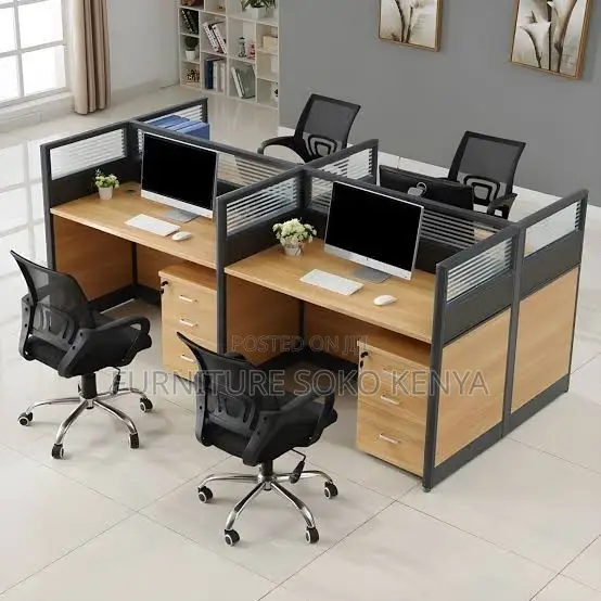 Office Desk : 6-Way Office Workstation With Drawers
