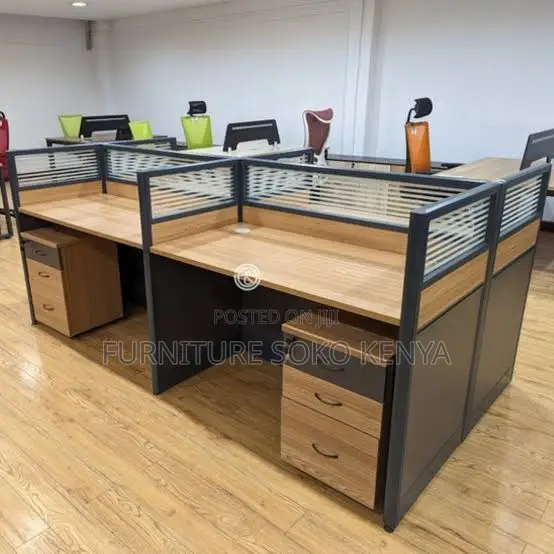 Office Desk : 6-Way Office Workstation With Drawers