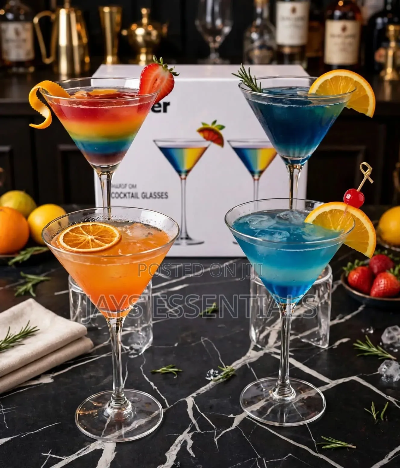 4pc Martini Cocktail Glass Set (220ml)