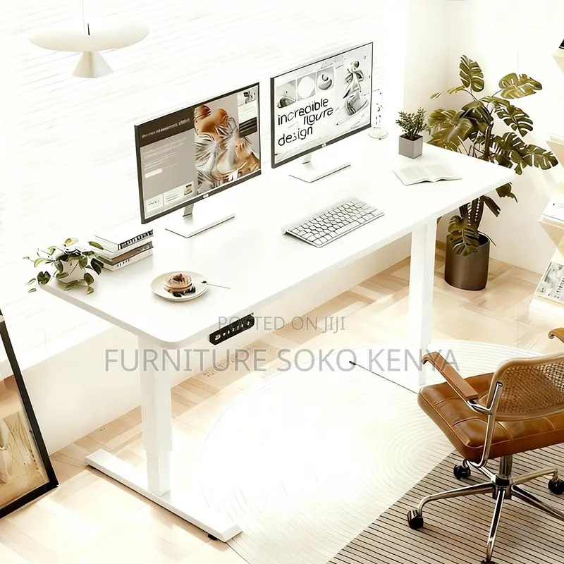 Standing Desk : 1.2M White Electric Height-Adjustable Standing Desk
