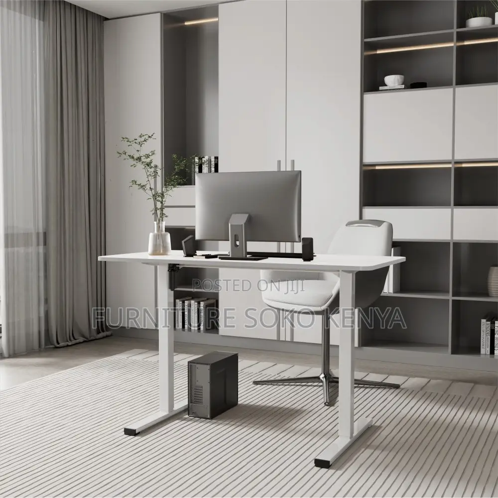 Standing Desk : 1.2M White Electric Height-Adjustable Standing Desk