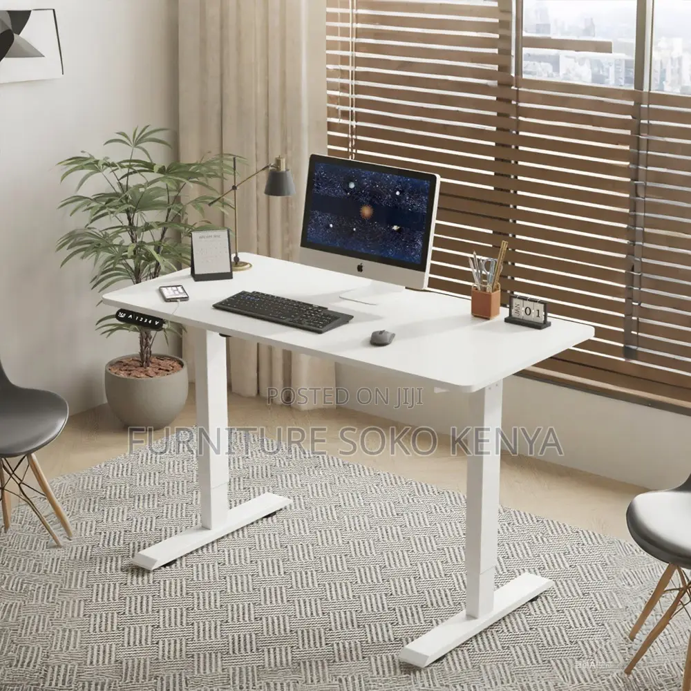 Standing Desk : 1.2M White Electric Height-Adjustable Standing Desk