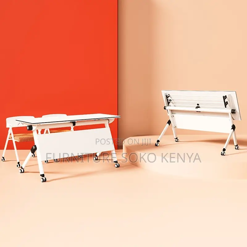 Office Desk : Flip Movable Foldable Training Table