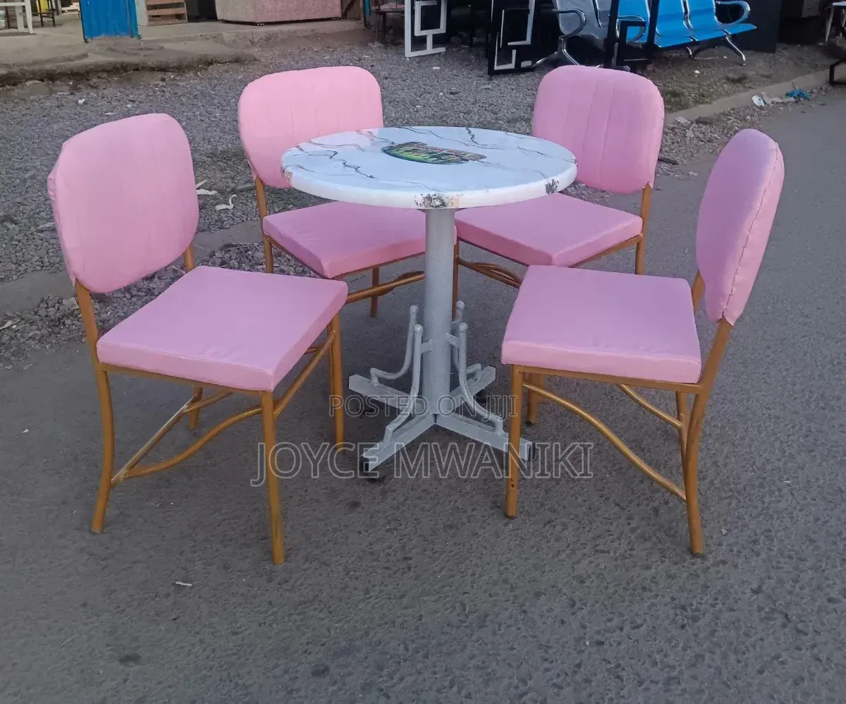 Restaurant Set Pink With Branded Marble Table