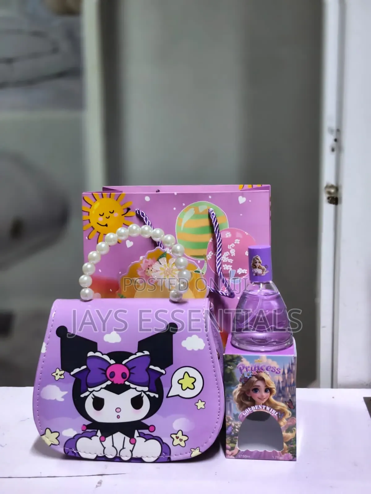 Cartoon Sling Bag & Perfume Girls Gift Set