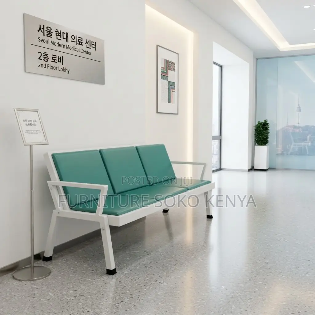 Office Bench; Leather Reception 3 Seater Office Bench