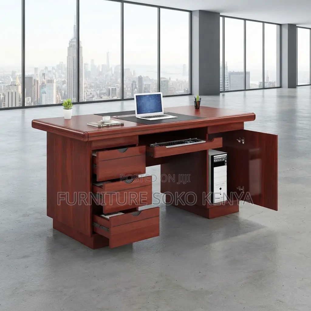 Office Desk:120cm Executive Table With Attached Storage