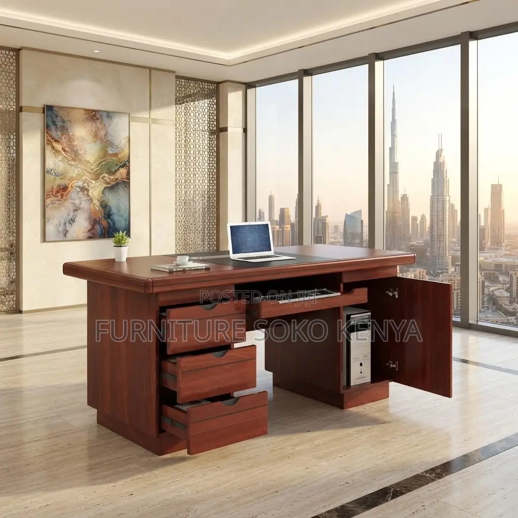 Office Desk:120cm Executive Table With Attached Storage