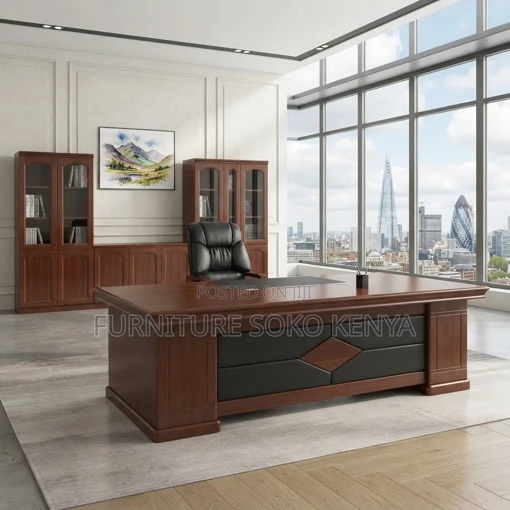 Office Desk; 1800mm --Executive Senators Premium Mahogany Desk