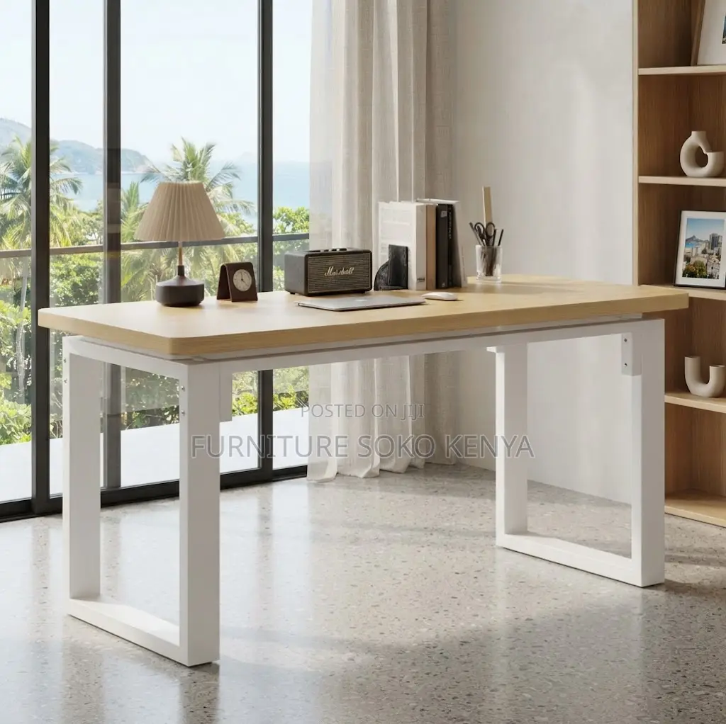 Office Desk; 120cm Computer Desk With Steel Legs