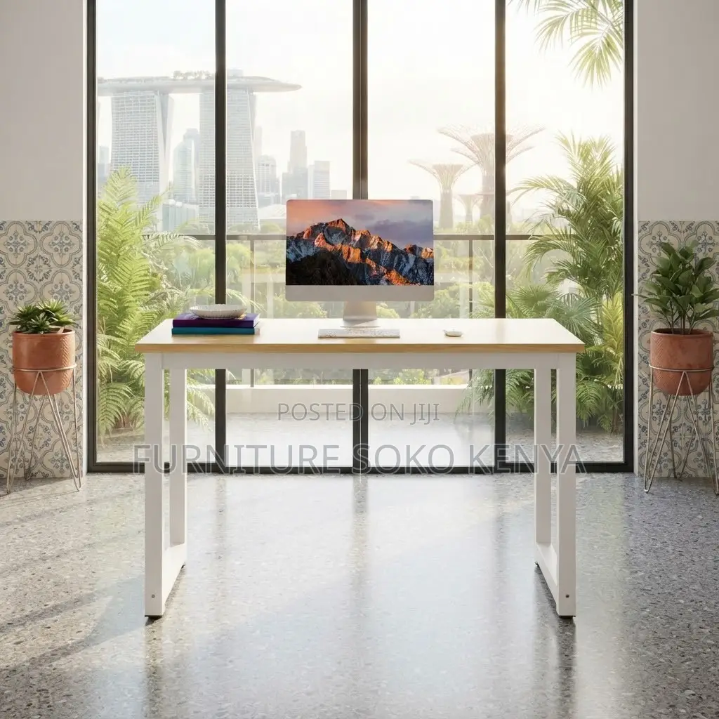 Office Desk; 120cm Computer Desk With Steel Legs