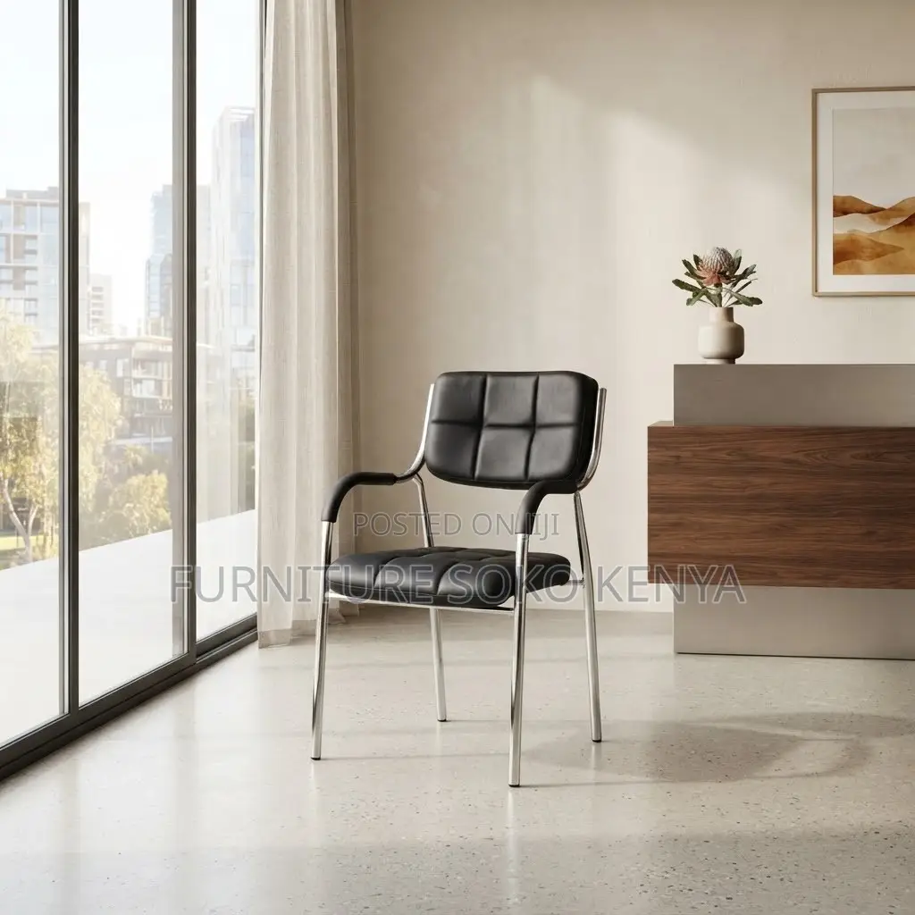 Office Chair: Four Steel Leg Solid Catalina Office Chair