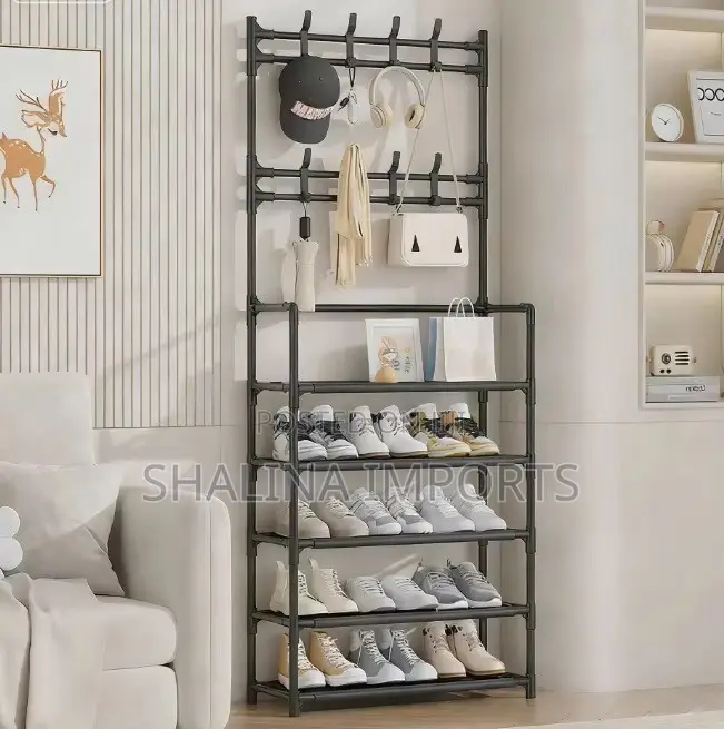 Big Size Multifunctional 5 Tier Executive Shoe, Hat and Coat Rack.