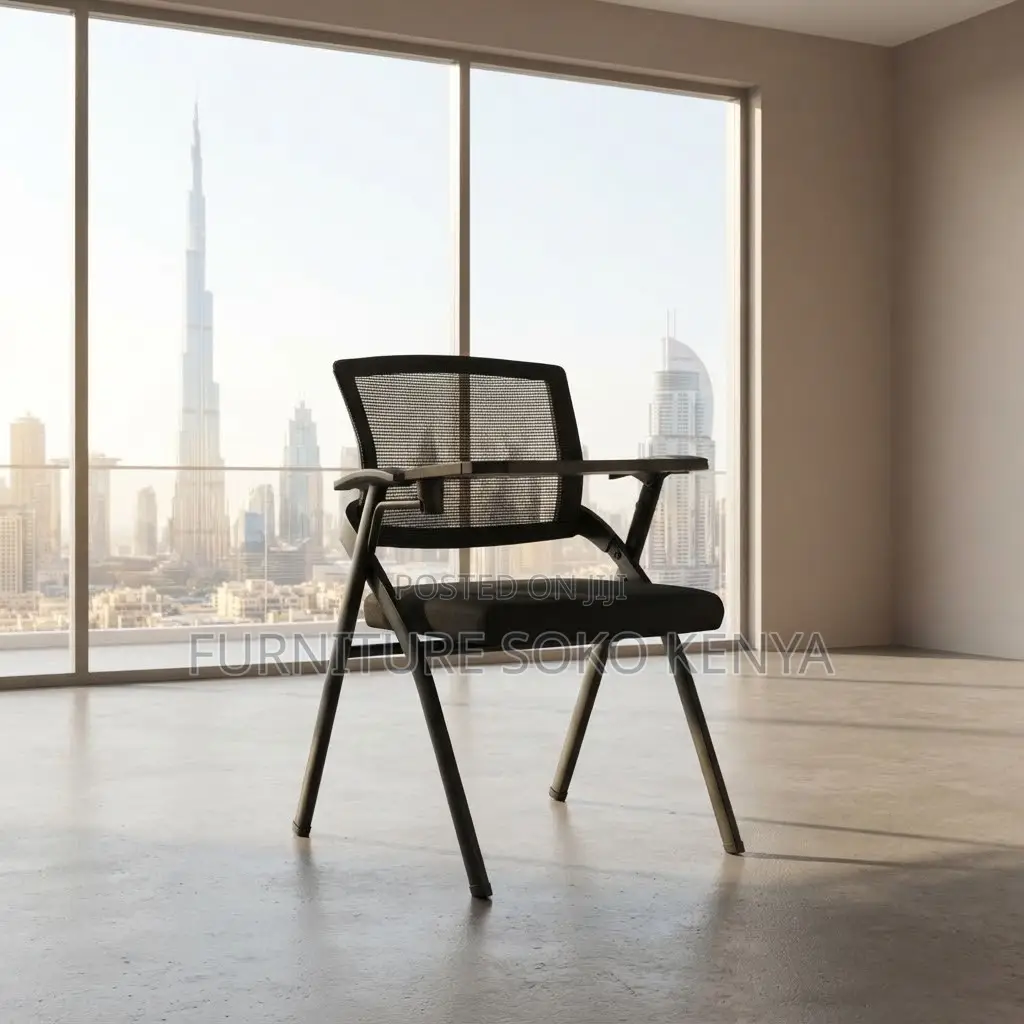 Office Chair; Foldable Study Seat With Writing Pad